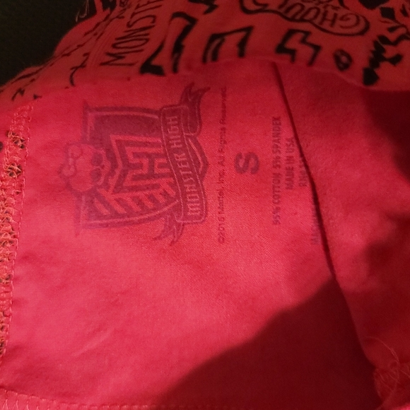 *FINAL* MONSTER HIGH GIRLS PINK COTTON DOODLE SHORTS: NWOT: SIZE S - Picture 3 of 3